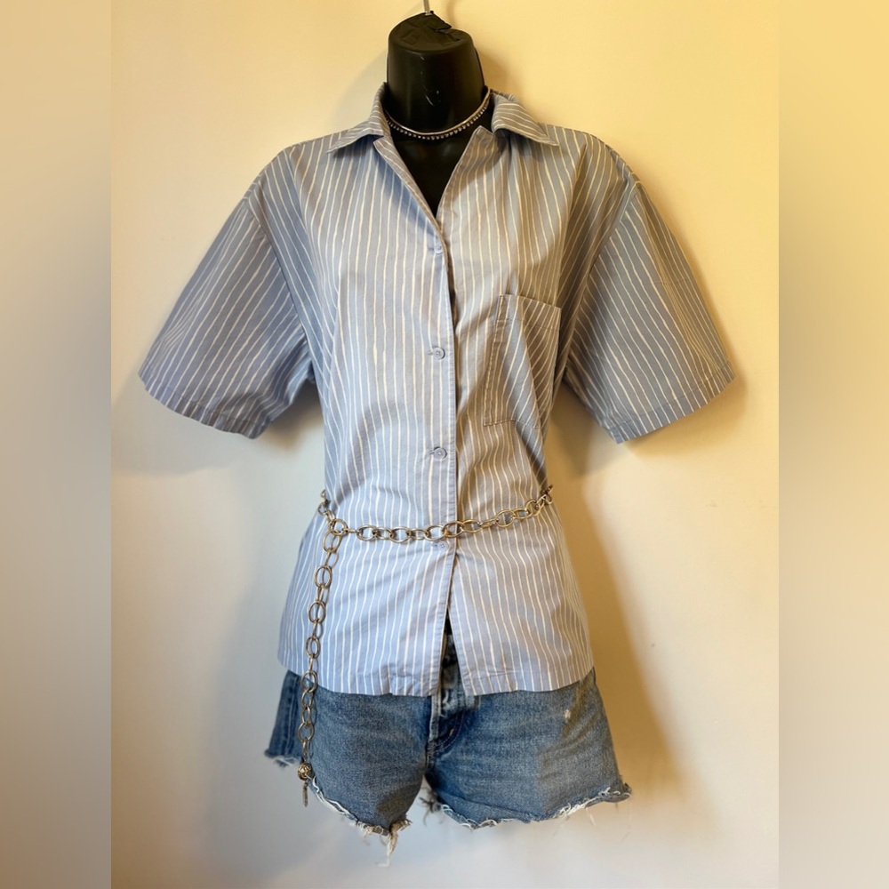 Marimekko X Uniqlo Button Down Striped Shirt